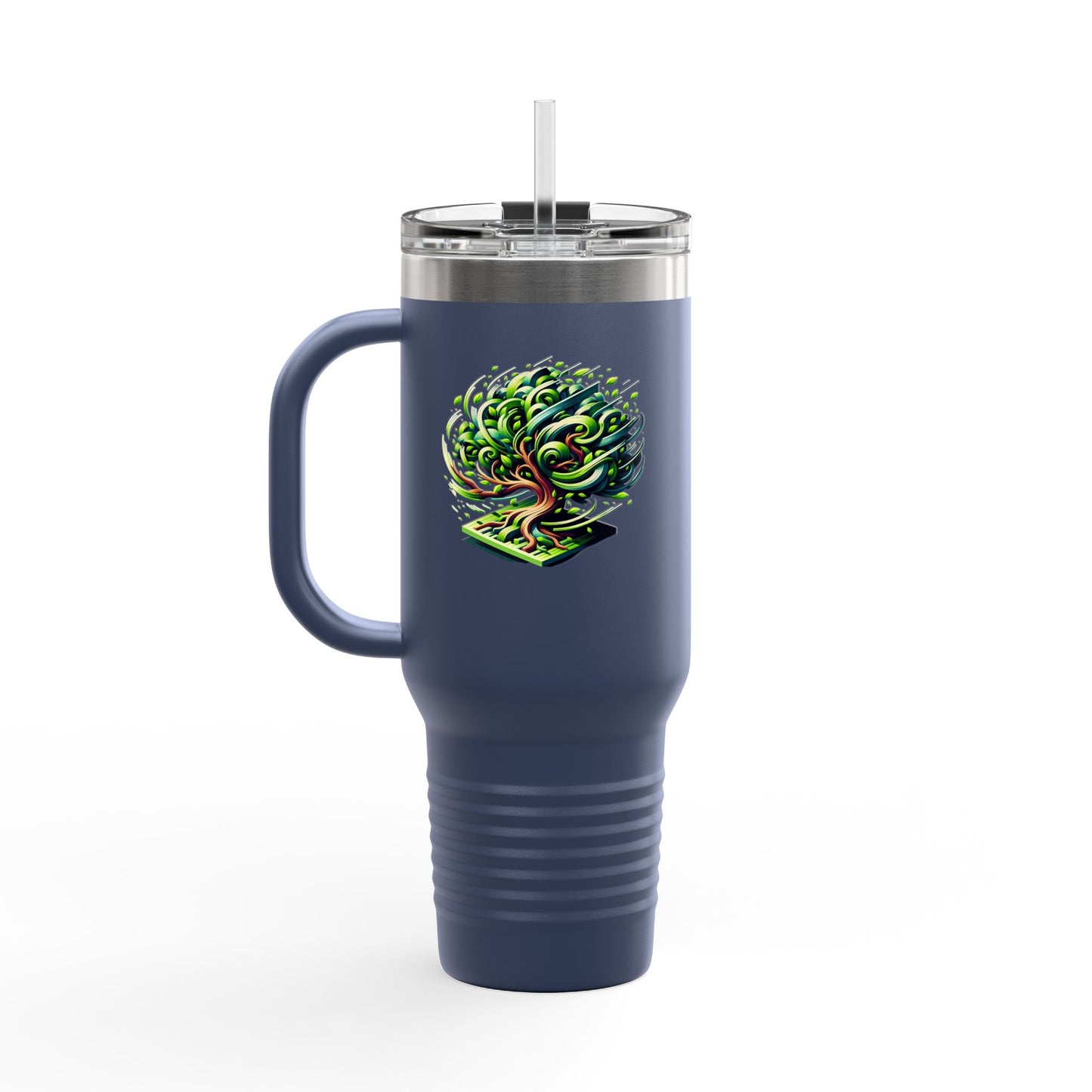 Eco-Friendly Insulated Travel Mug - 40oz with Whimsical Tree Design