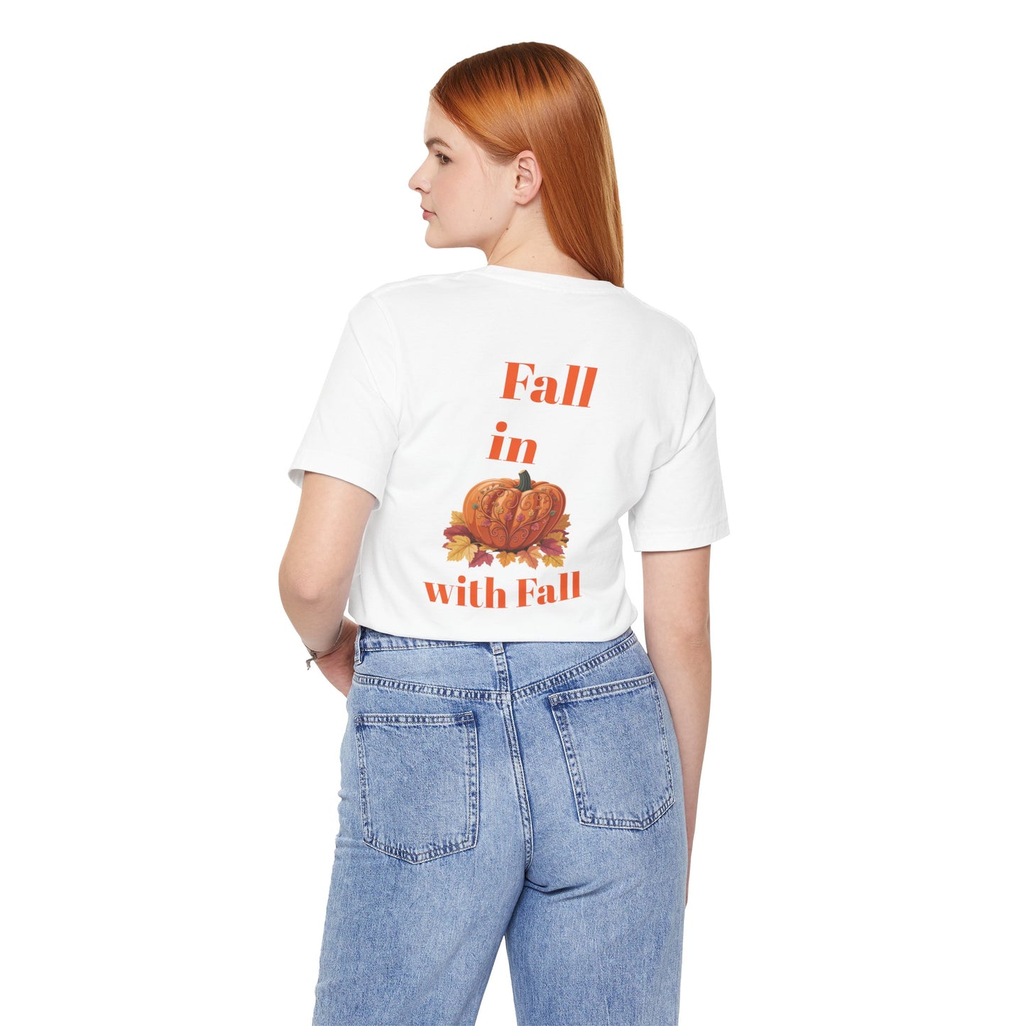 Fall In Love With Fall, Unisex Fall T-Shirt, Halloween Shirt, Cozy Fall Apparel, Seasonal Graphic Tee, Pumpkin Spice Tee
