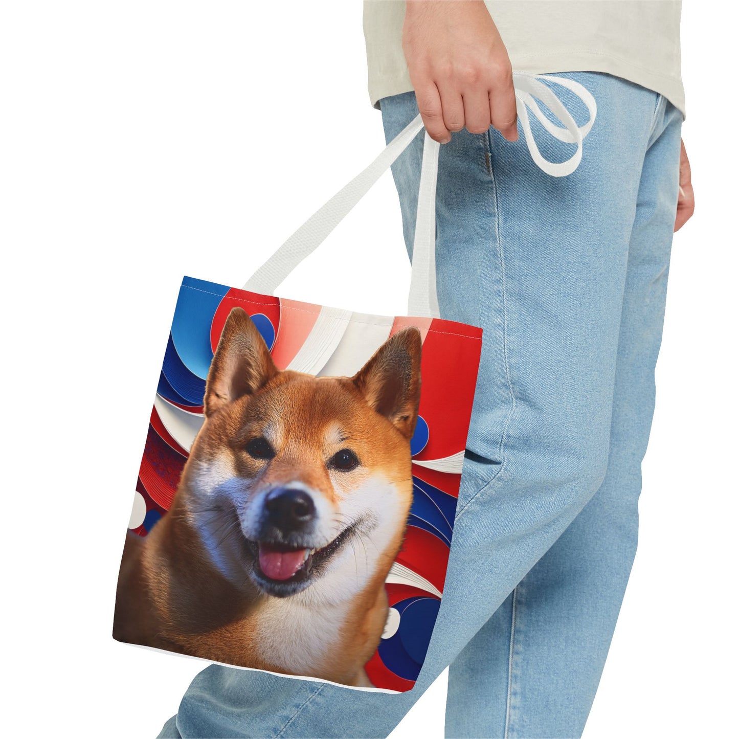 Shiba Inu Tote Bag - Patriotic Red White and Blue Design