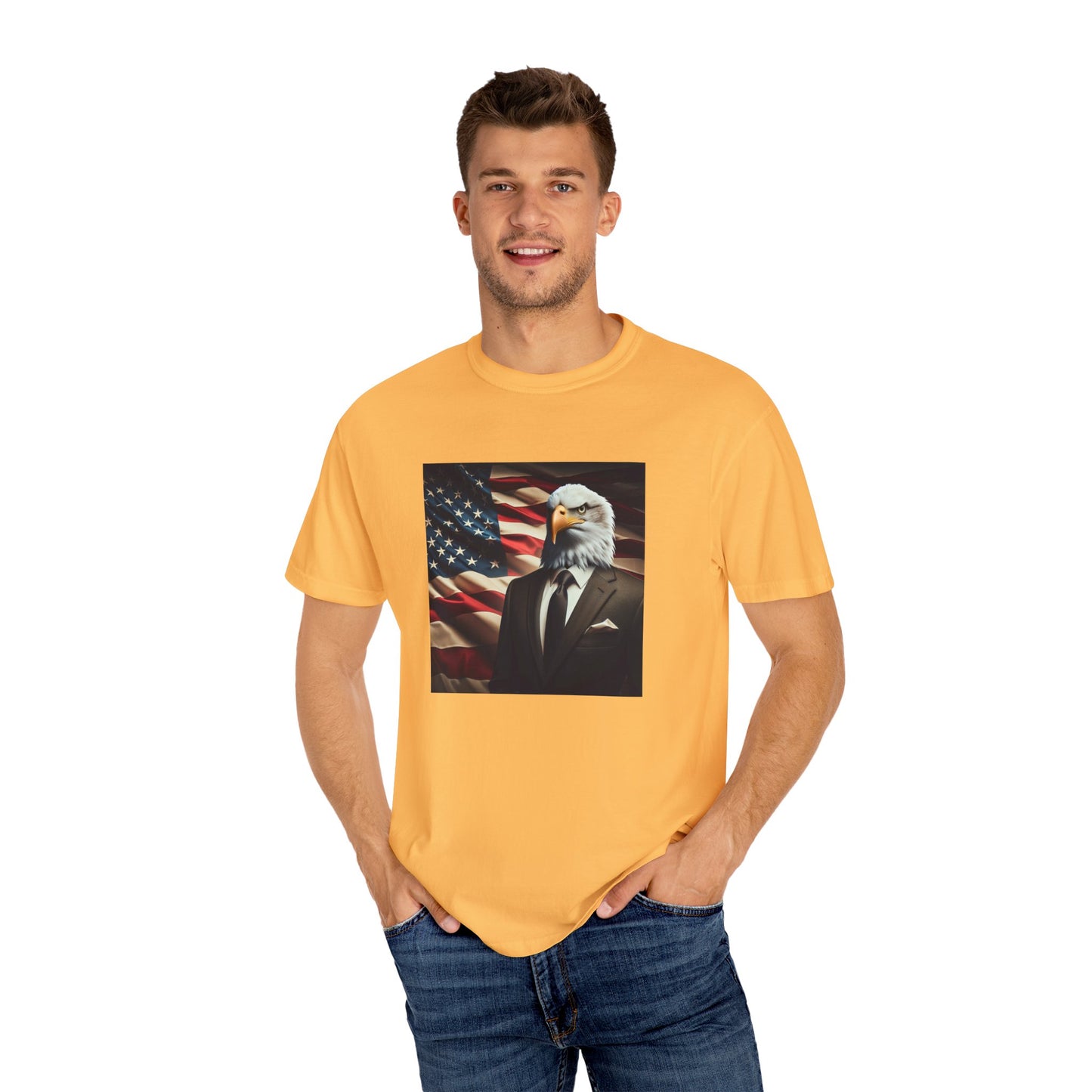 USA Means Business! Unisex Garment-Dyed Tee for Independence Day