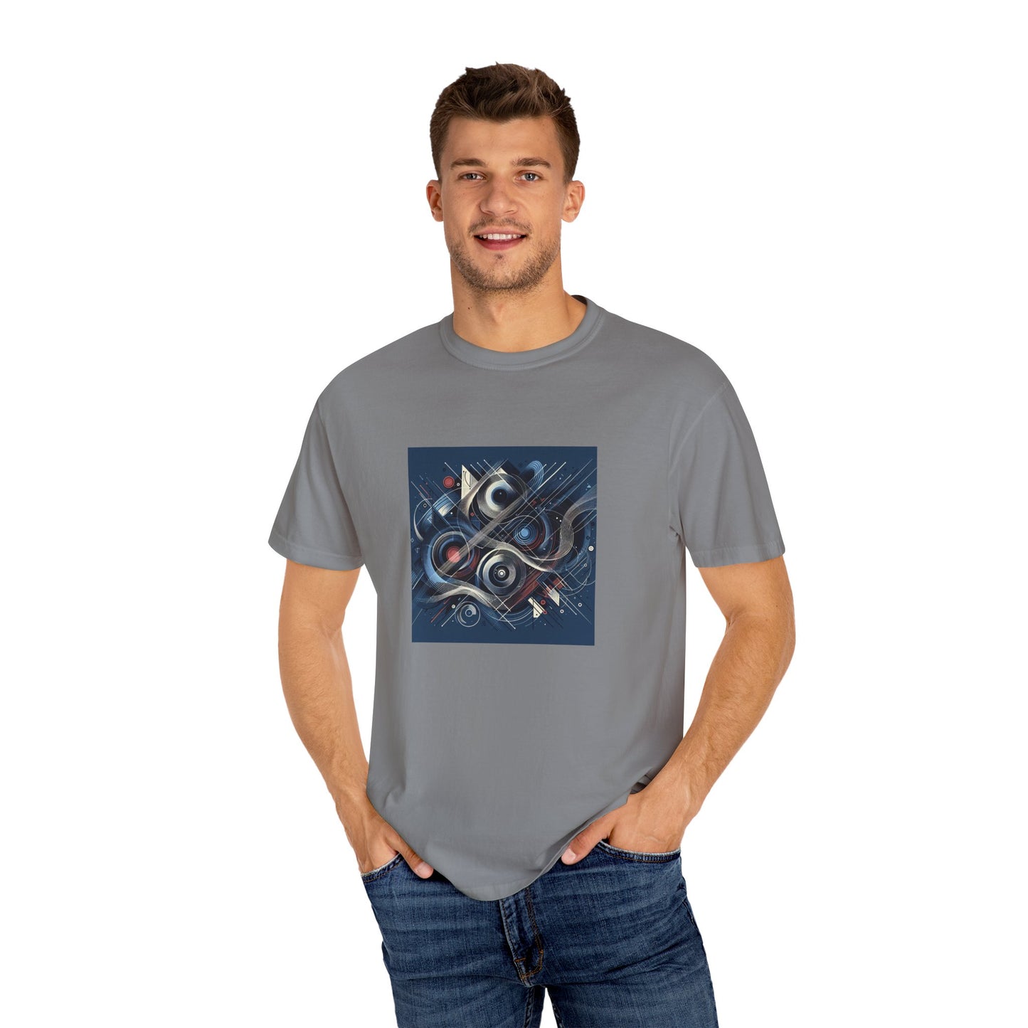 Vibrant Graphic Unisex Garment-Dyed T-Shirt - Cool Modern Art Design