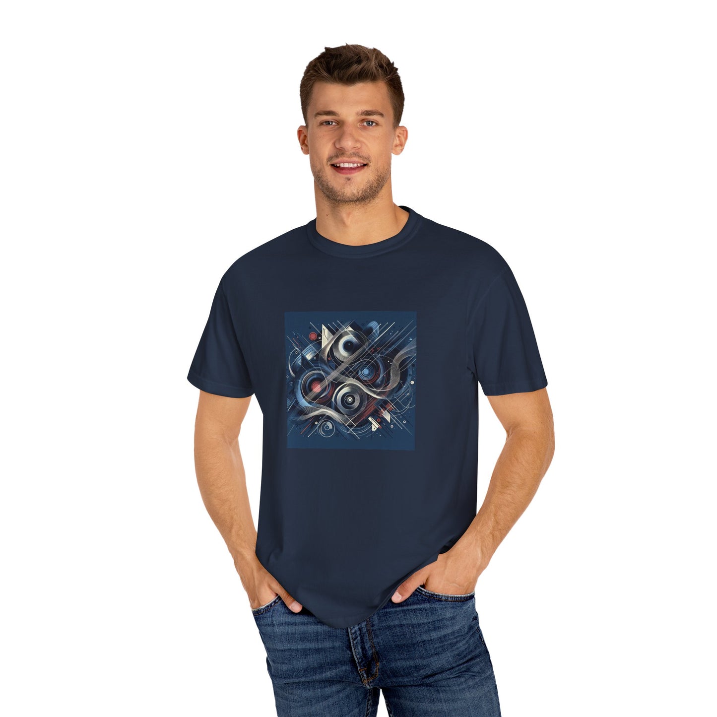 Vibrant Graphic Unisex Garment-Dyed T-Shirt - Cool Modern Art Design