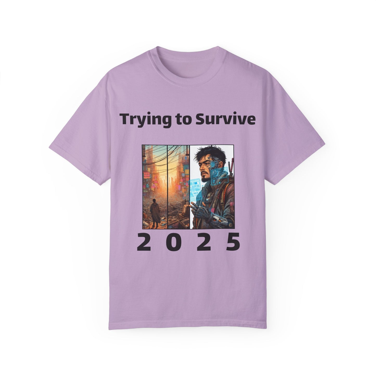 Survival Mode Unisex T-shirt, Trying to Survive 2025, Comic Book Style Tee, Bold Tee Shirt, Men's Women's Shirt