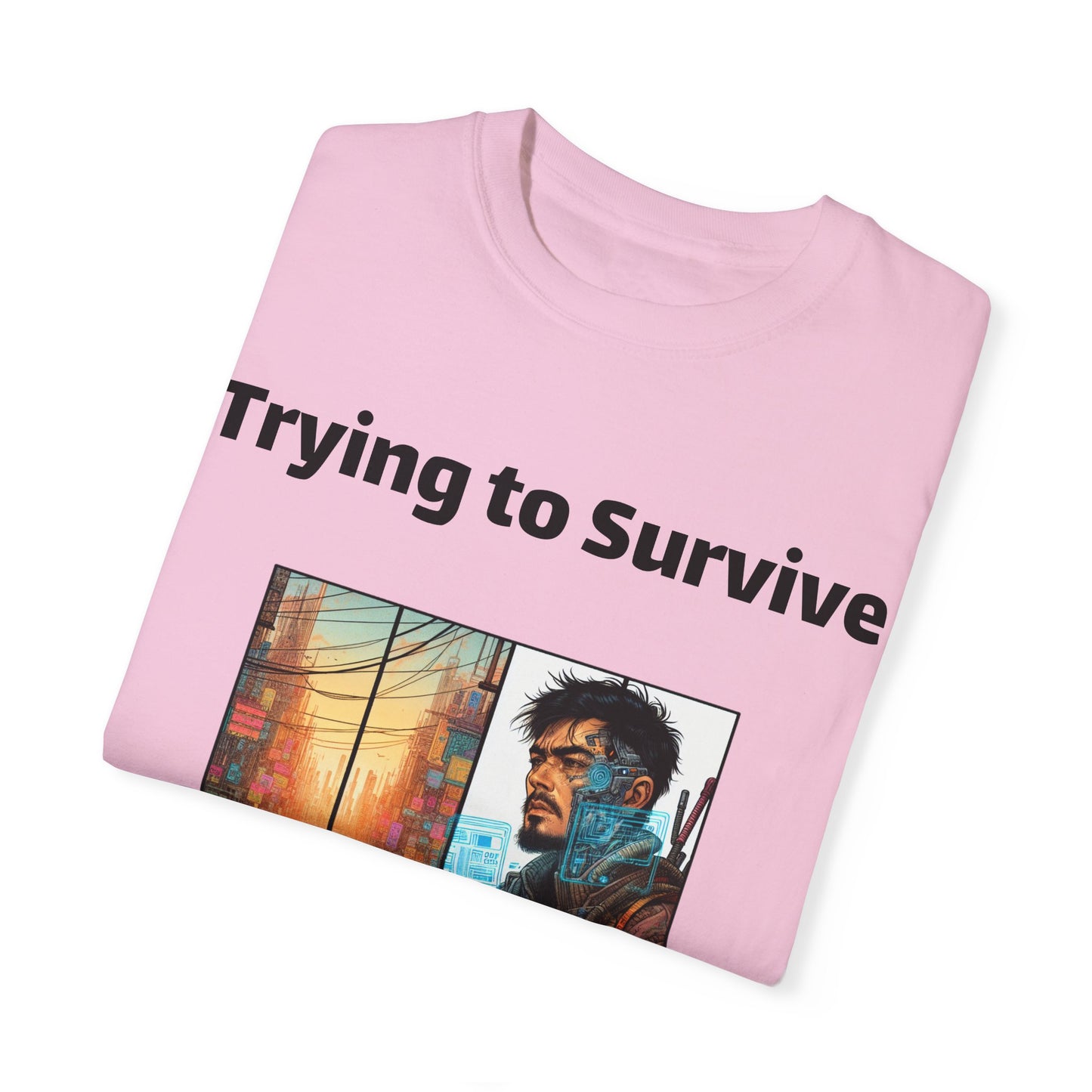 Survival Mode Unisex T-shirt, Trying to Survive 2025, Comic Book Style Tee, Bold Tee Shirt, Men's Women's Shirt
