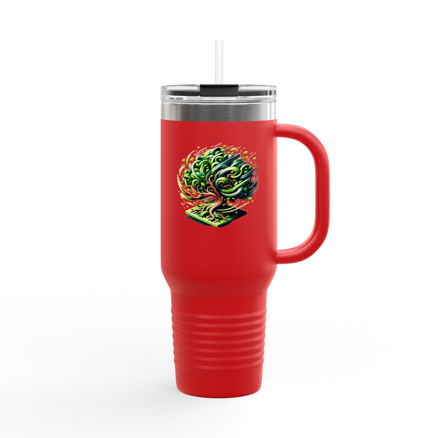 Eco-Friendly Insulated Travel Mug - 40oz with Whimsical Tree Design