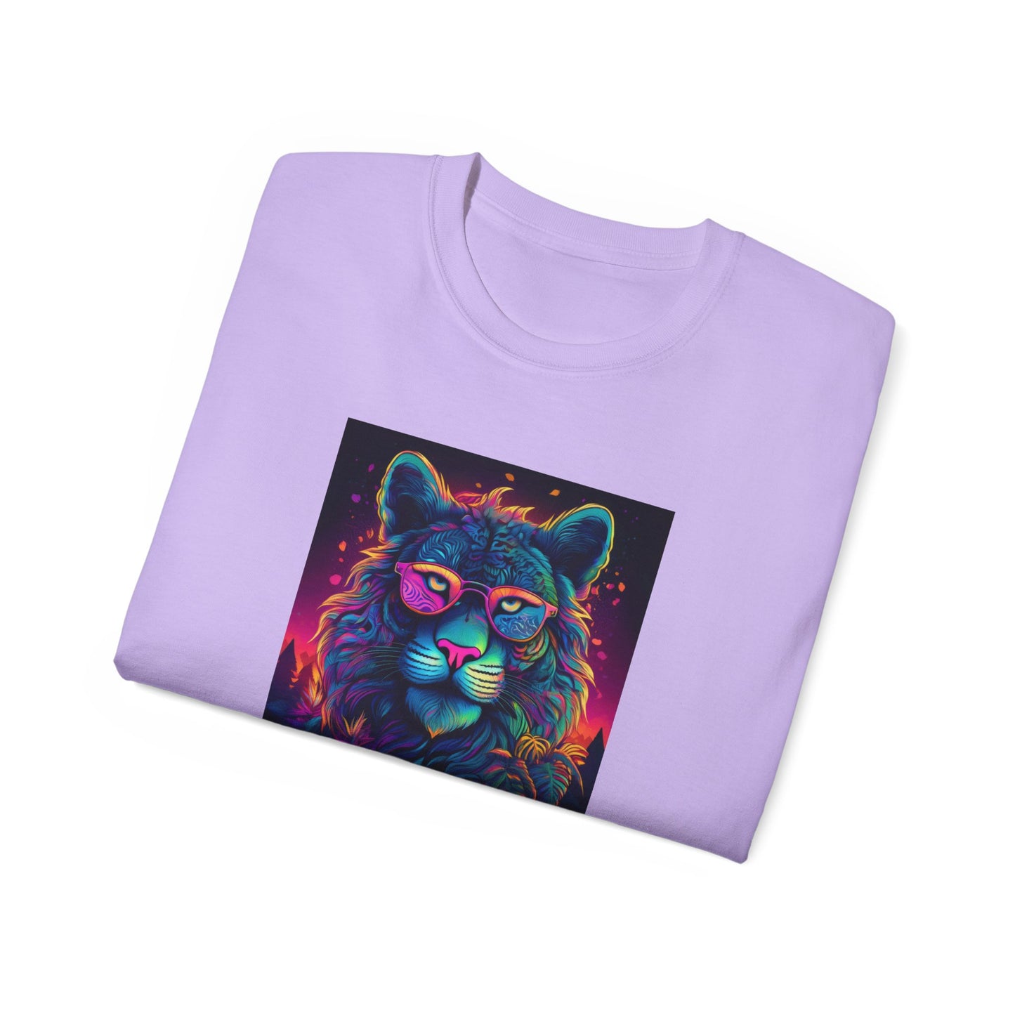 90's Style Colorful Lion Graphic Ultra Cotton Tee - Vibrant and Fun Wear