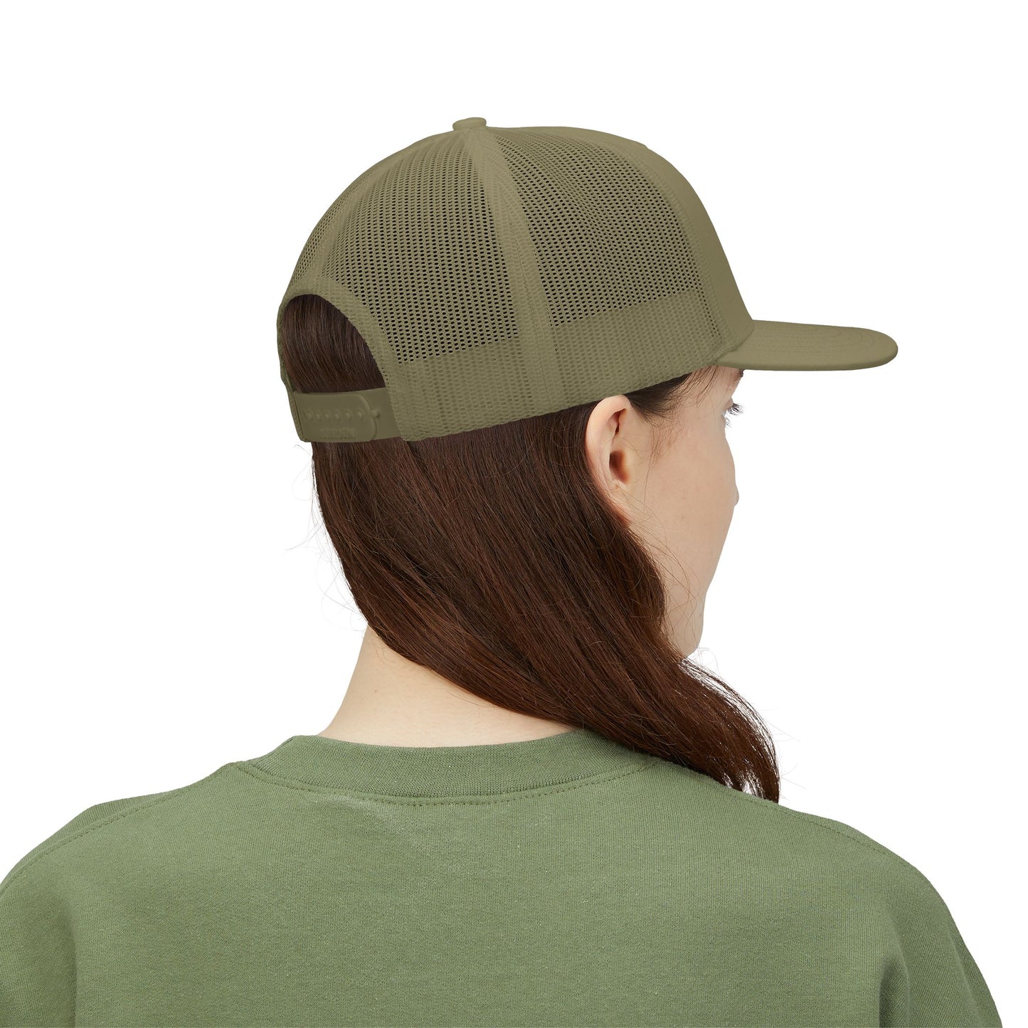 Red ORV Adventure-Themed Snapback Trucker Cap with Embroidered Design