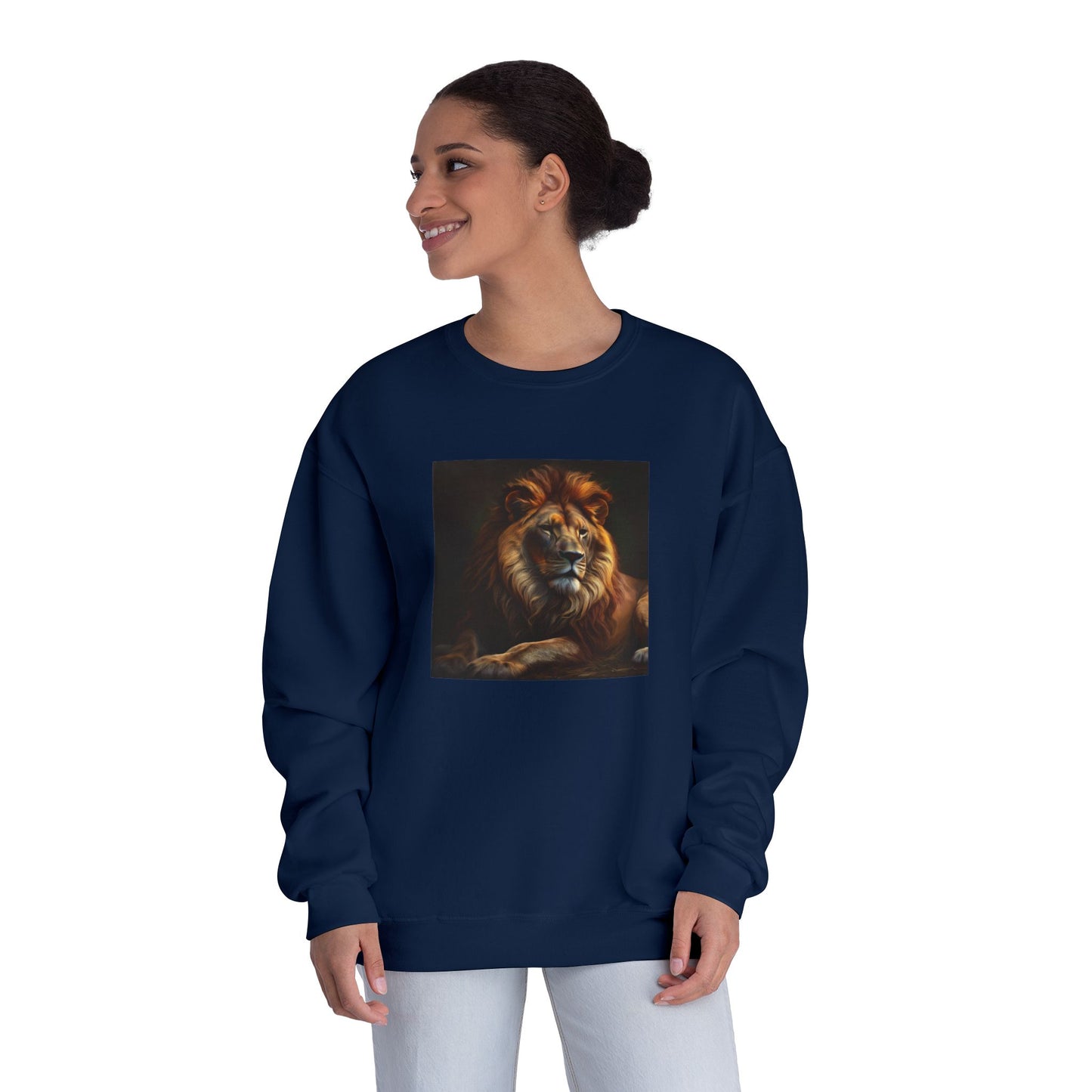 Majestic Lion Unisex Crewneck Sweatshirt - Cozy Animal Print Apparel