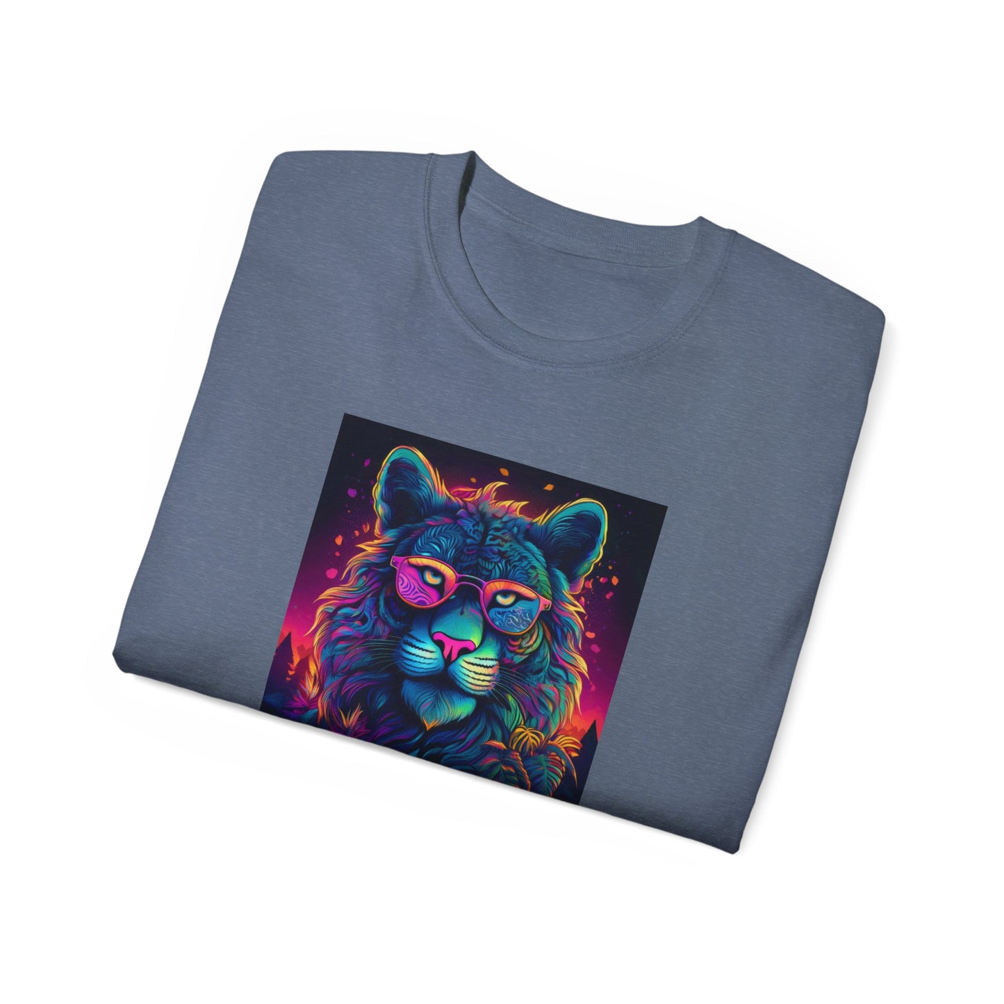 90's Style Colorful Lion Graphic Ultra Cotton Tee - Vibrant and Fun Wear