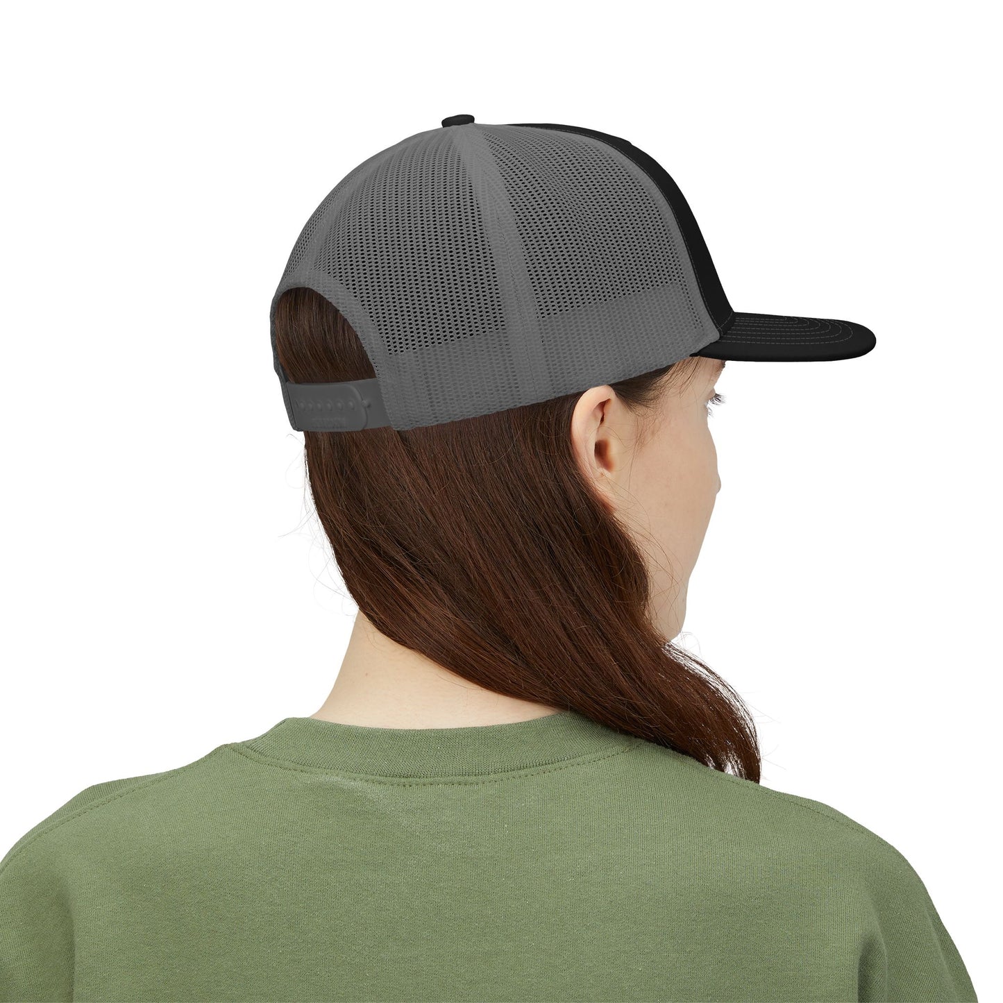 Red ORV Adventure-Themed Snapback Trucker Cap with Embroidered Design