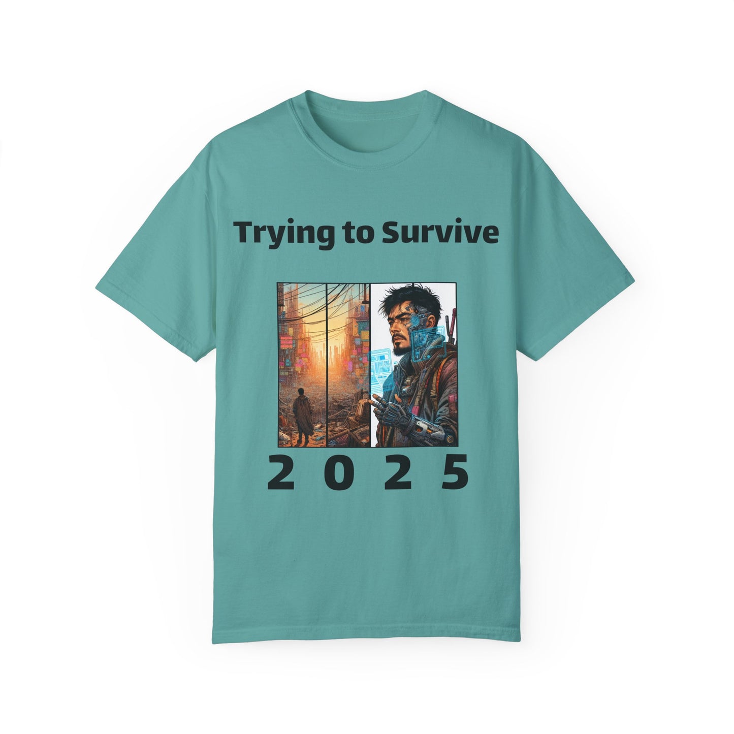Survival Mode Unisex T-shirt, Trying to Survive 2025, Comic Book Style Tee, Bold Tee Shirt, Men's Women's Shirt