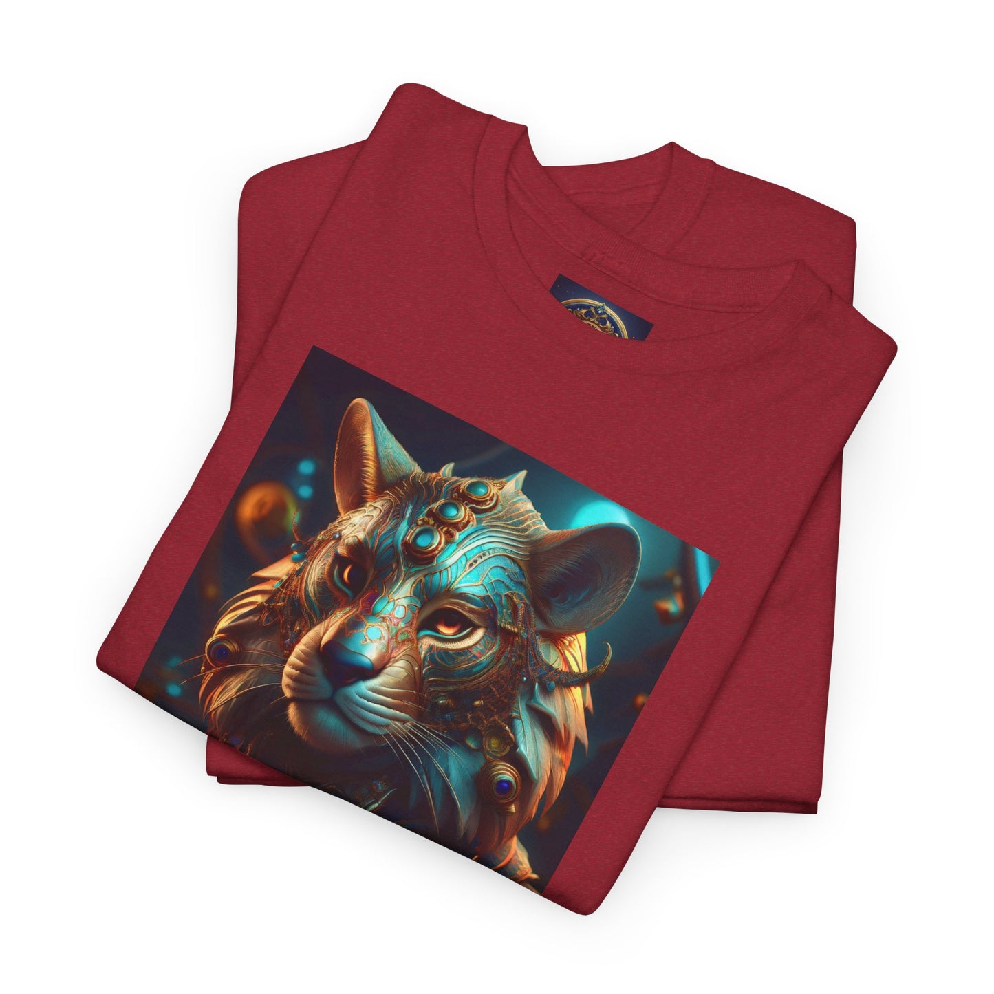 Unique Lion Art Unisex Heavy Cotton Tee - Statement Graphic T-Shirt for Animal Lovers
