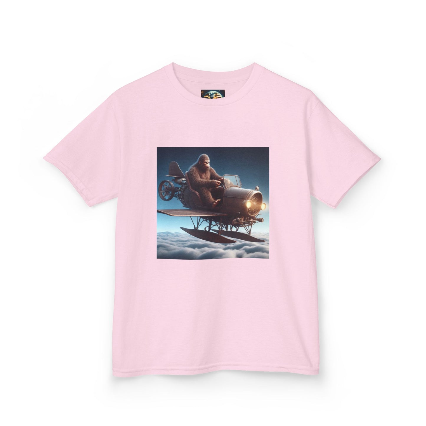 Kids Tee, Bigfoot Flying Car Shirt, Hilarious Kid's Design, Youth Tshirt, Children's Graphic Tee, Funny Sasquatch Top