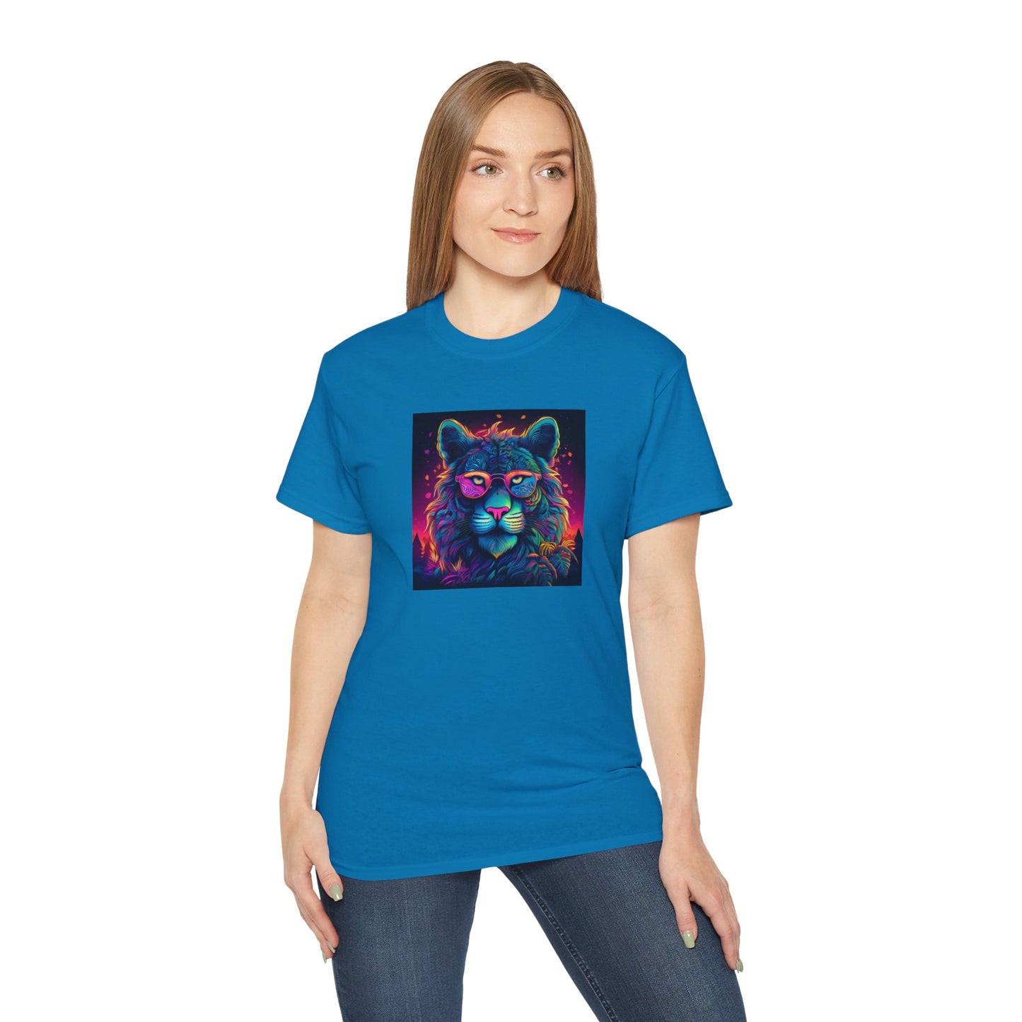 90's Style Colorful Lion Graphic Ultra Cotton Tee - Vibrant and Fun Wear