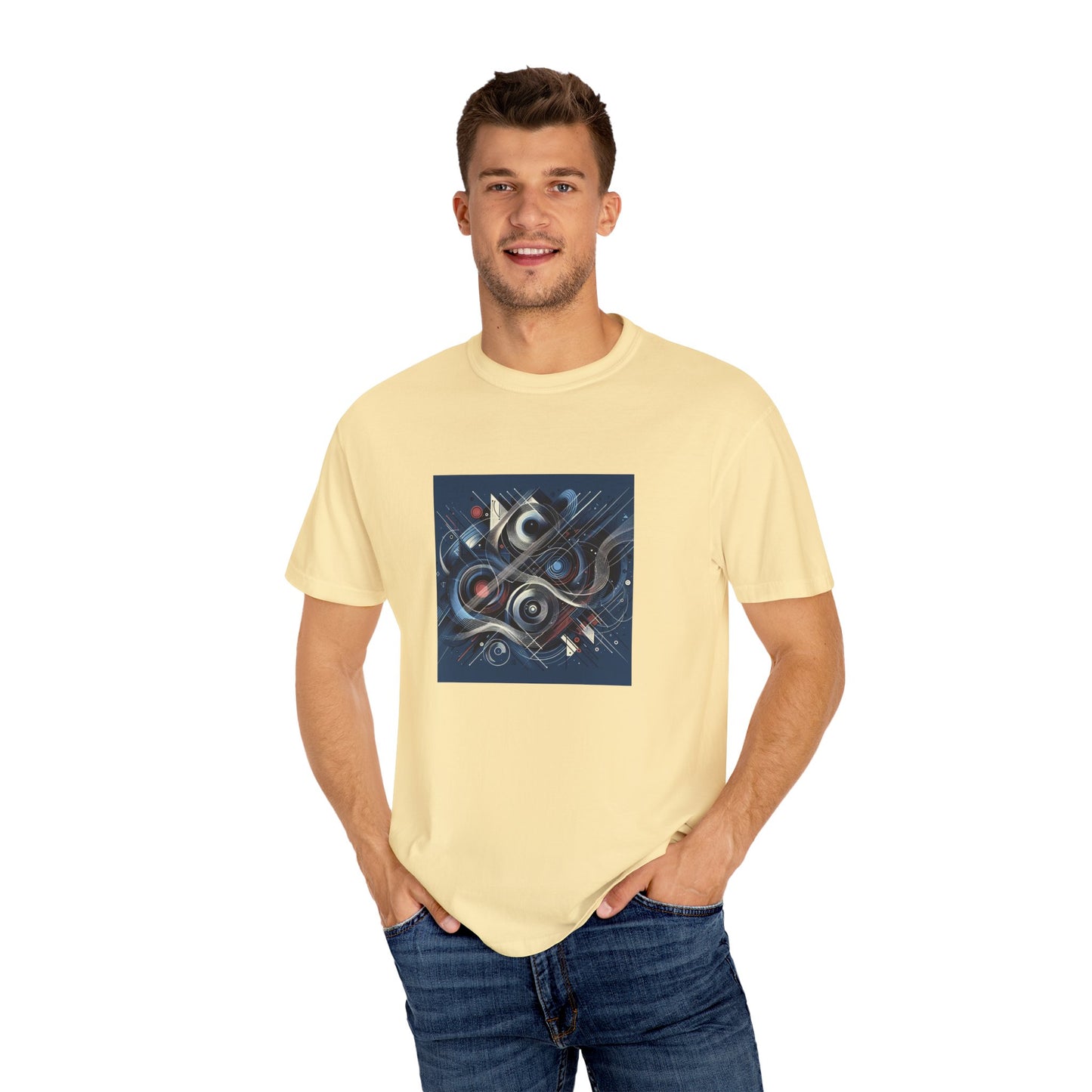 Vibrant Graphic Unisex Garment-Dyed T-Shirt - Cool Modern Art Design