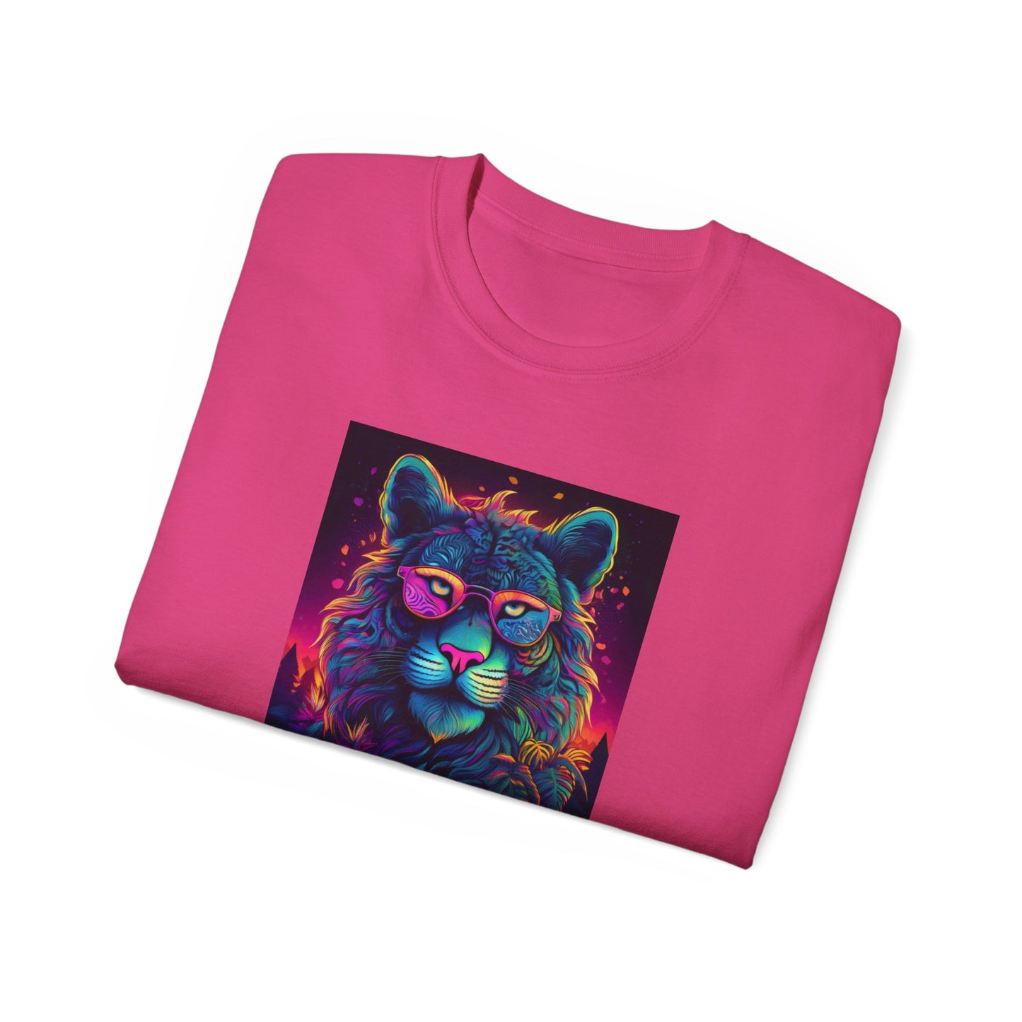 90's Style Colorful Lion Graphic Ultra Cotton Tee - Vibrant and Fun Wear