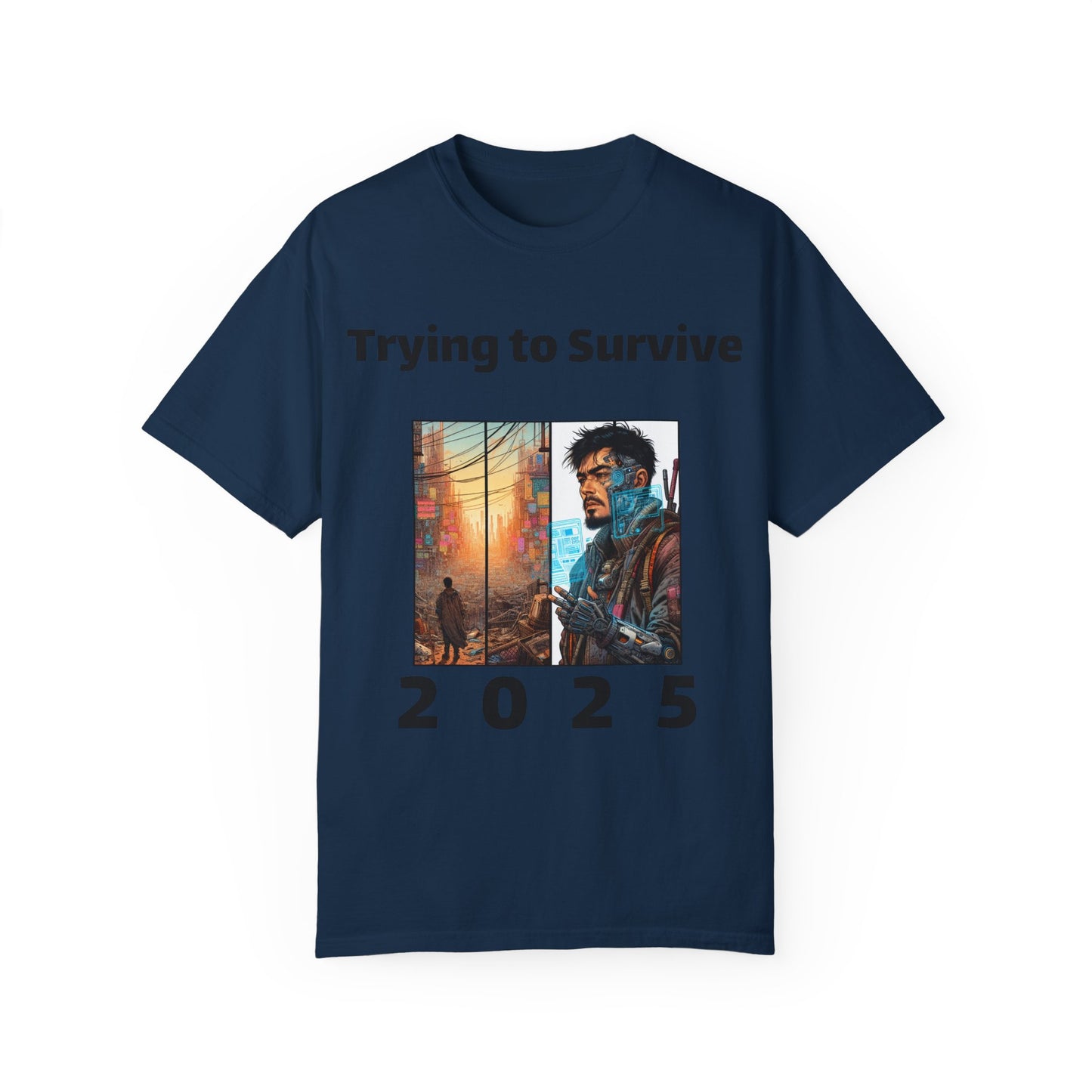 Survival Mode Unisex T-shirt, Trying to Survive 2025, Comic Book Style Tee, Bold Tee Shirt, Men's Women's Shirt