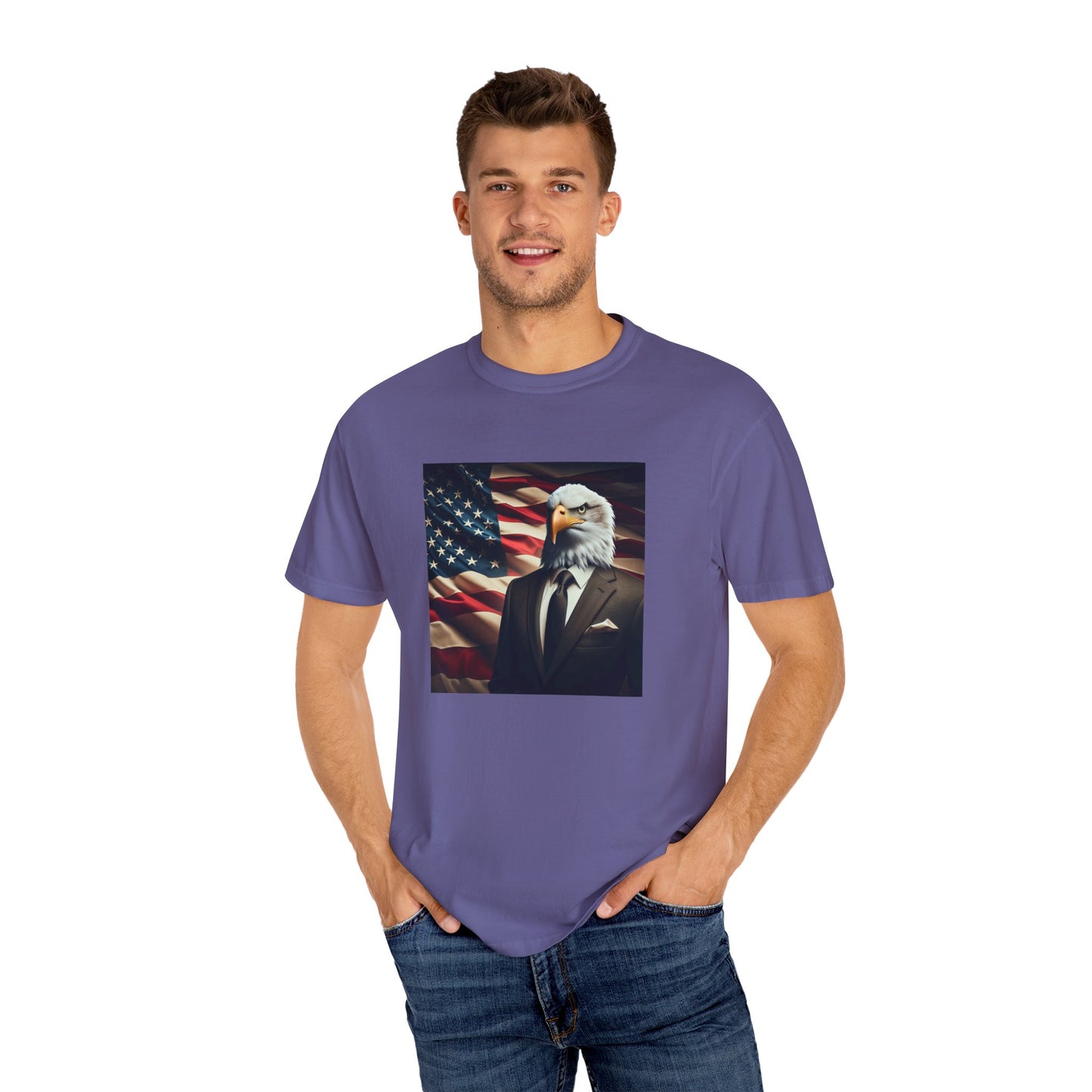USA Means Business! Unisex Garment-Dyed Tee for Independence Day