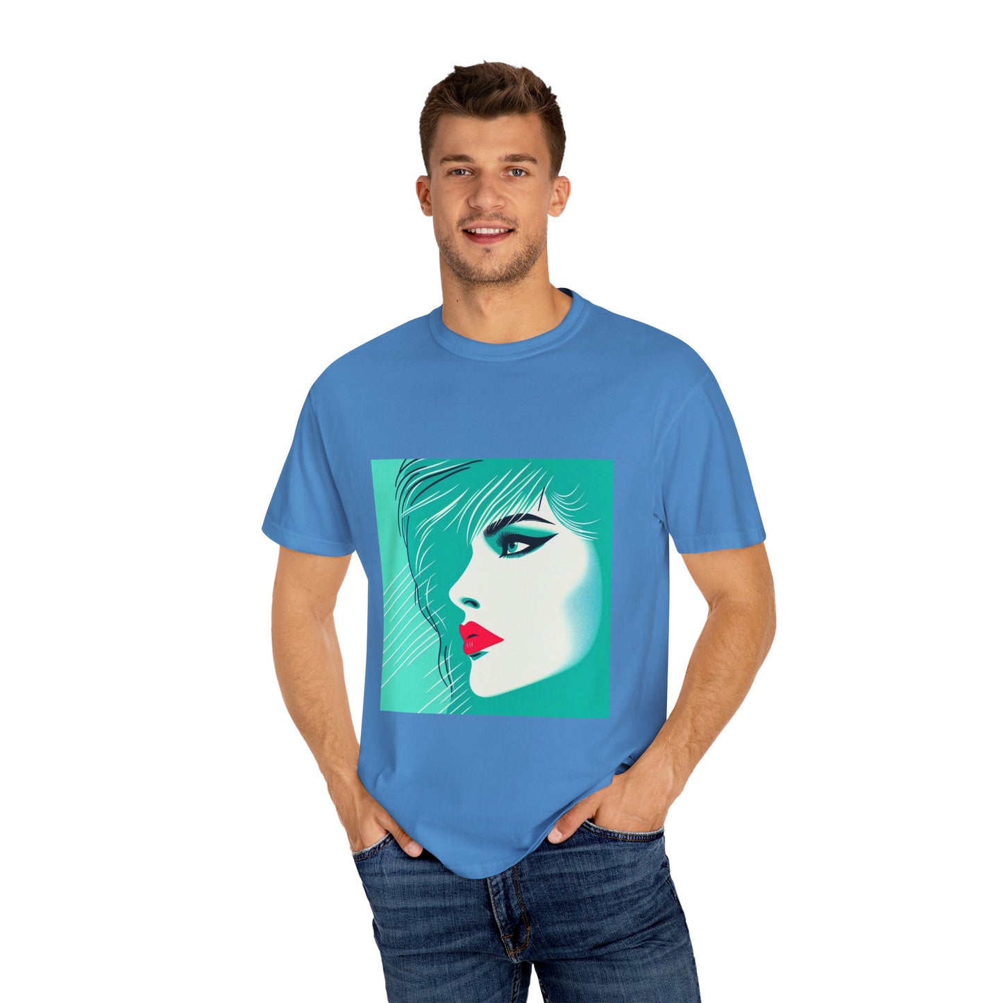 Vintage Lady Portrait T-shirt, 1980s Art Style, Retro Graphic Tee, Unisex Graphic Tee, Hipster Fashion Shirt