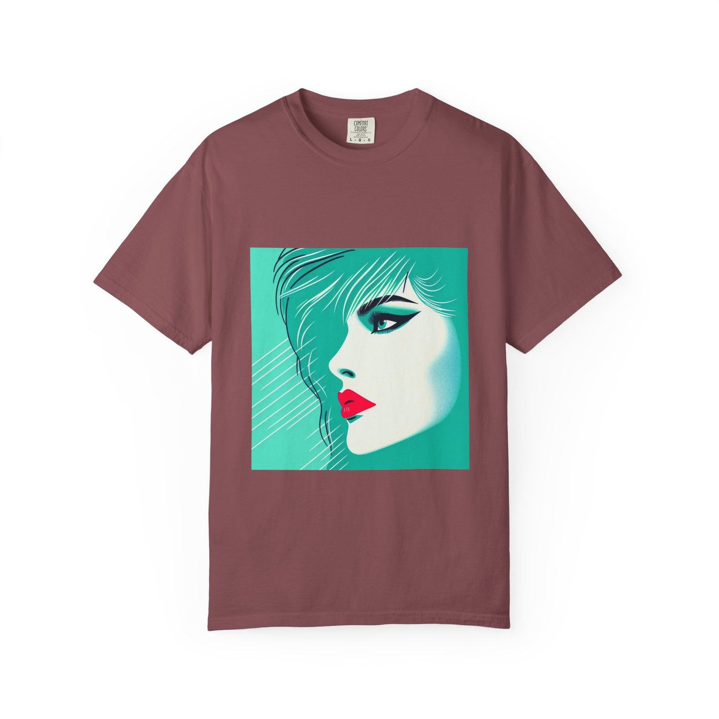Vintage Lady Portrait T-shirt, 1980s Art Style, Retro Graphic Tee, Unisex Graphic Tee, Hipster Fashion Shirt
