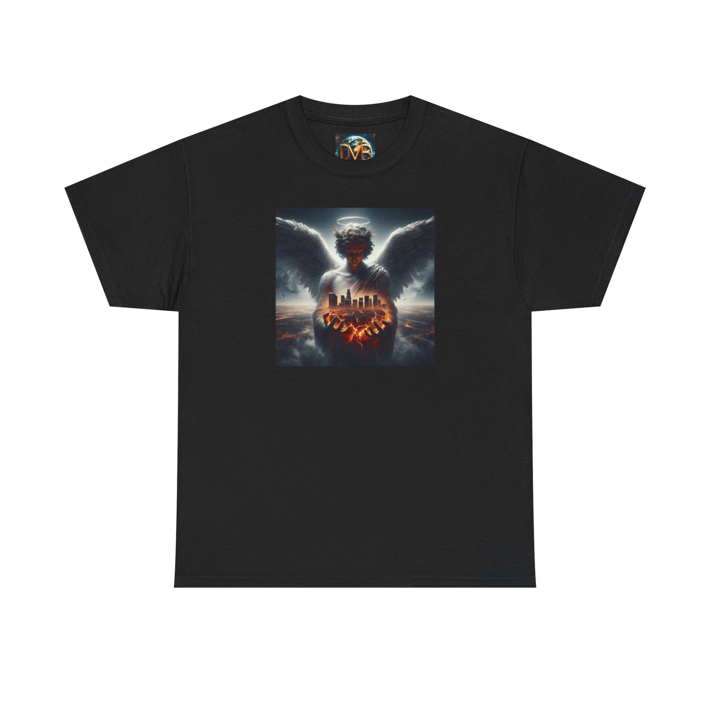 Angel Guardian Unisex Heavy Cotton Tee - Los Angeles Landscape Shirt, Holy Angel Protection, Urban Angel Tee, City Savior