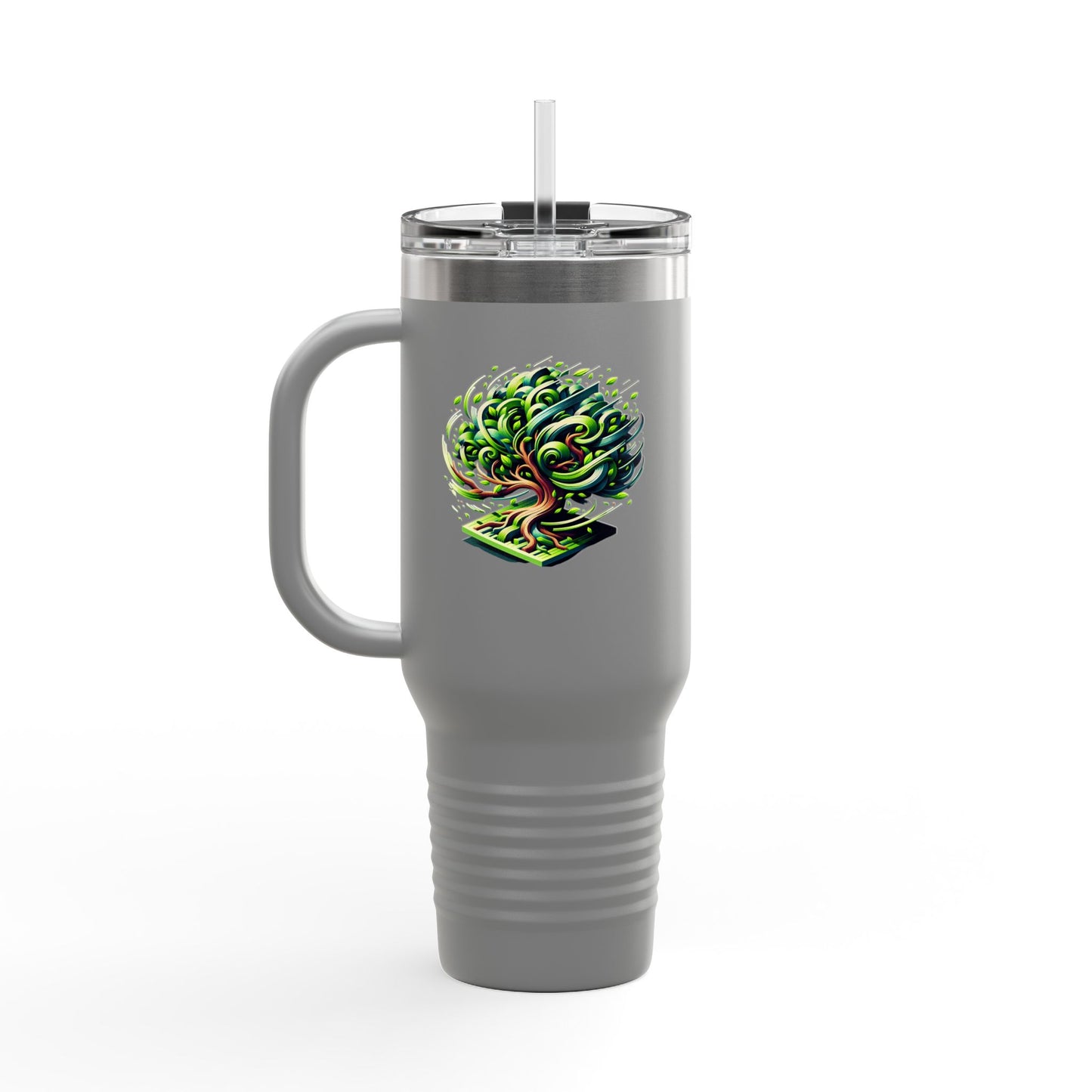 Eco-Friendly Insulated Travel Mug - 40oz with Whimsical Tree Design
