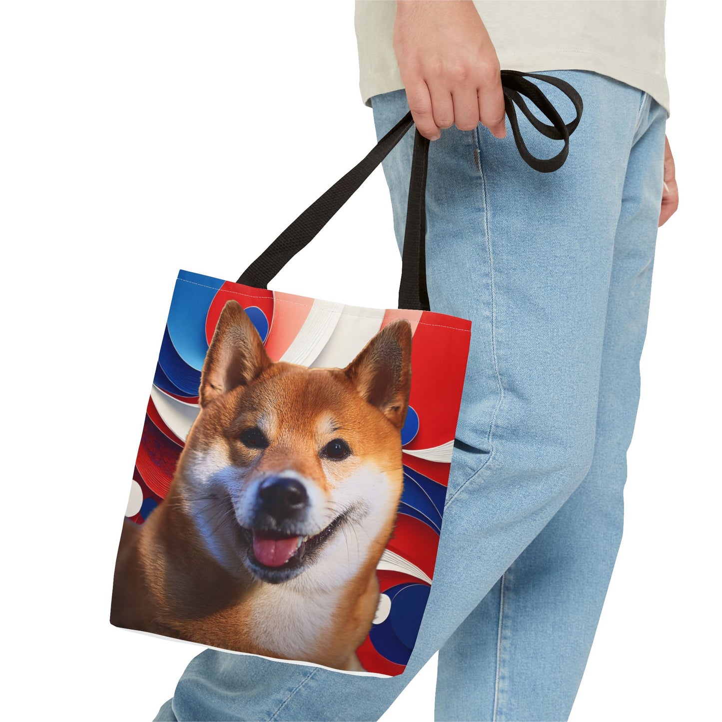 Shiba Inu Tote Bag - Patriotic Red White and Blue Design