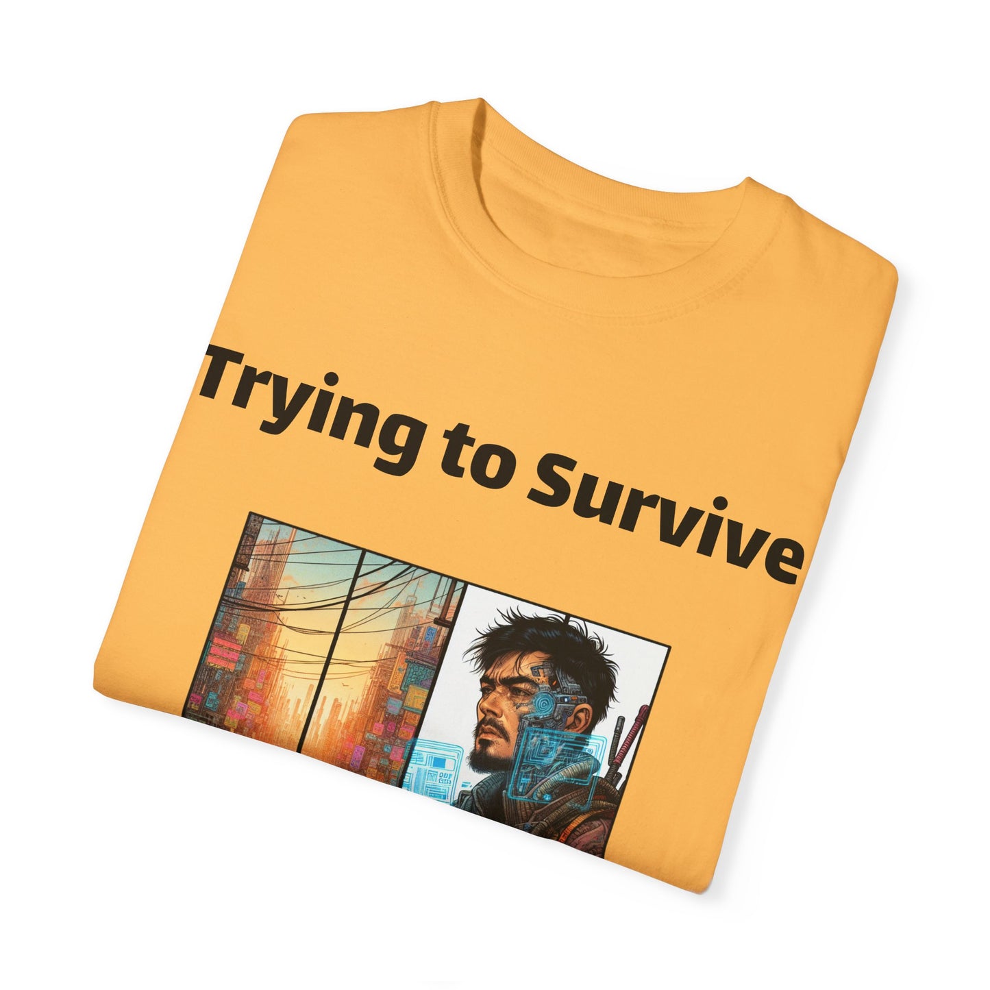 Survival Mode Unisex T-shirt, Trying to Survive 2025, Comic Book Style Tee, Bold Tee Shirt, Men's Women's Shirt