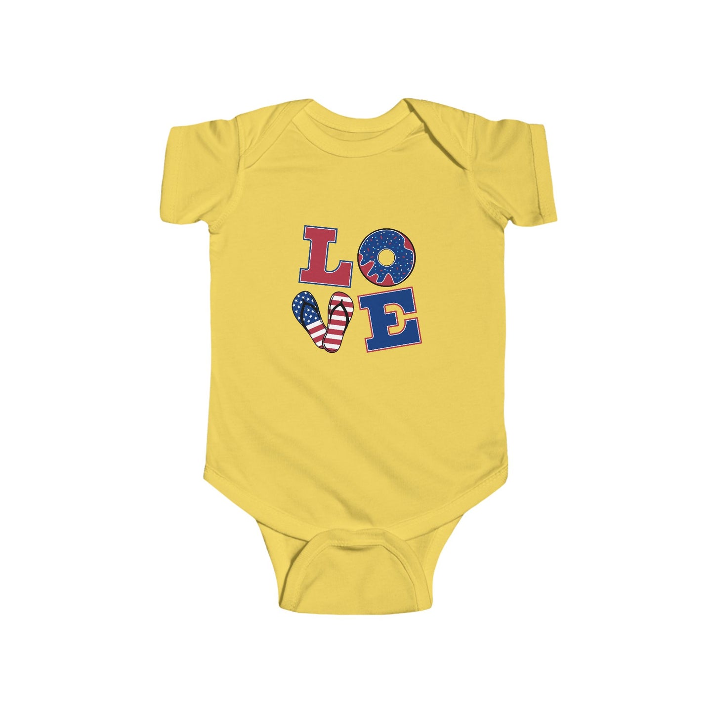Patriotic Love Infant Bodysuit - Fourth of July Baby Outfit
