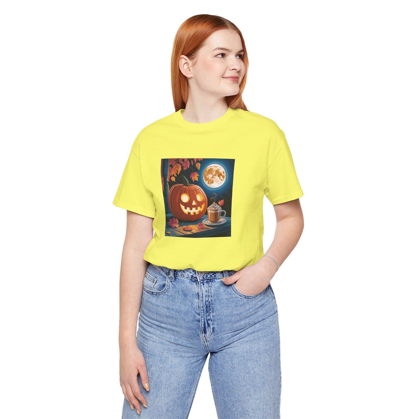 Fall In Love With Fall, Unisex Fall T-Shirt, Halloween Shirt, Cozy Fall Apparel, Seasonal Graphic Tee, Pumpkin Spice Tee