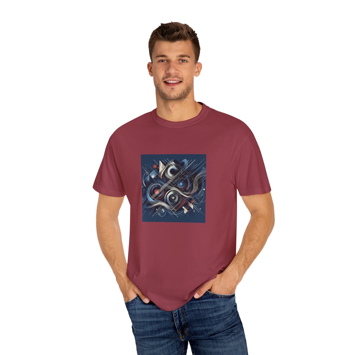 Vibrant Graphic Unisex Garment-Dyed T-Shirt - Cool Modern Art Design