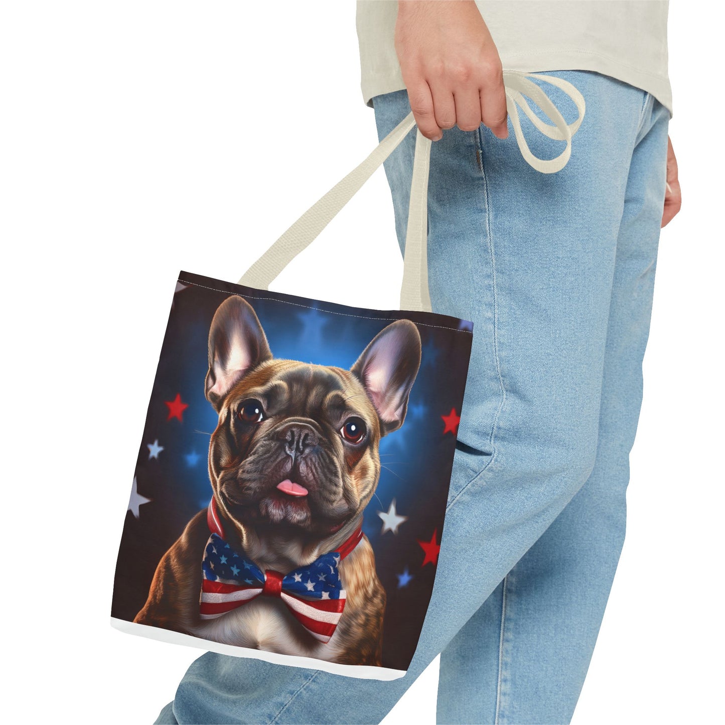 Patriotic French Bulldog Tote Bag - Perfect for Pet Lovers