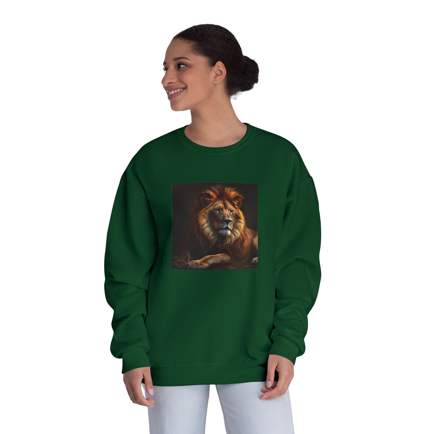 Majestic Lion Unisex Crewneck Sweatshirt - Cozy Animal Print Apparel