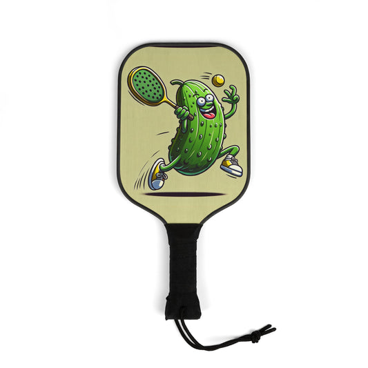 Fun Pickleball Paddle Set - Playful Pickle Design with Balls