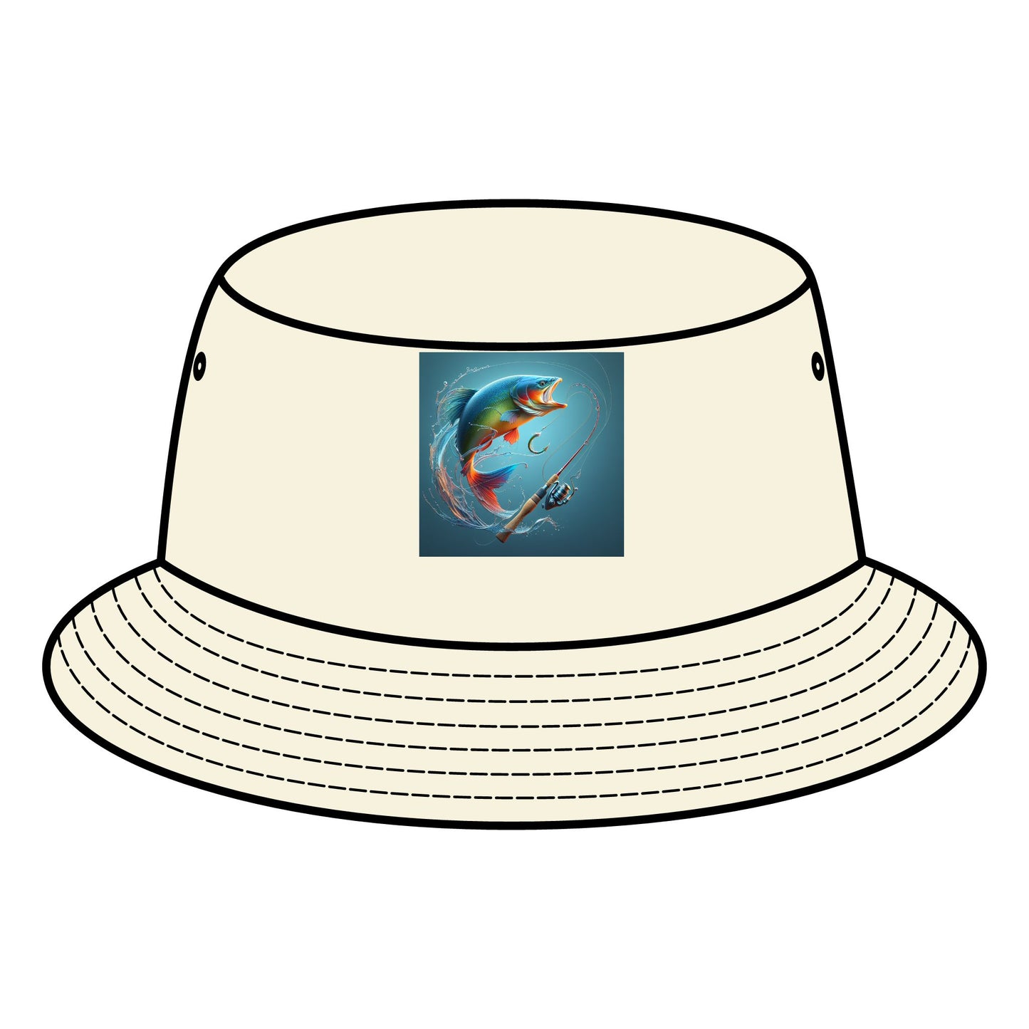 Colorful Fishing-Themed Bucket Hat - Perfect for Outdoor Adventures