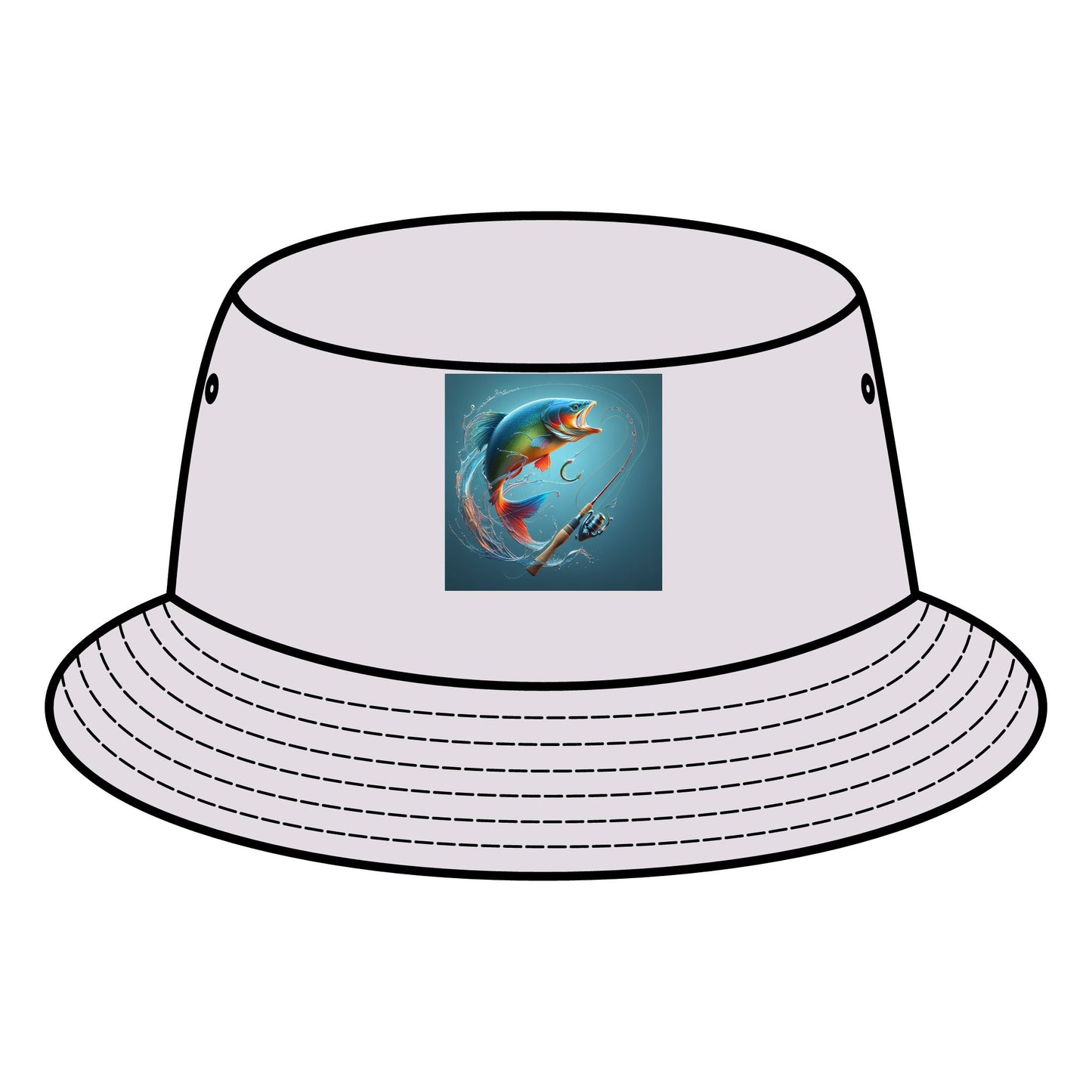 Colorful Fishing-Themed Bucket Hat - Perfect for Outdoor Adventures