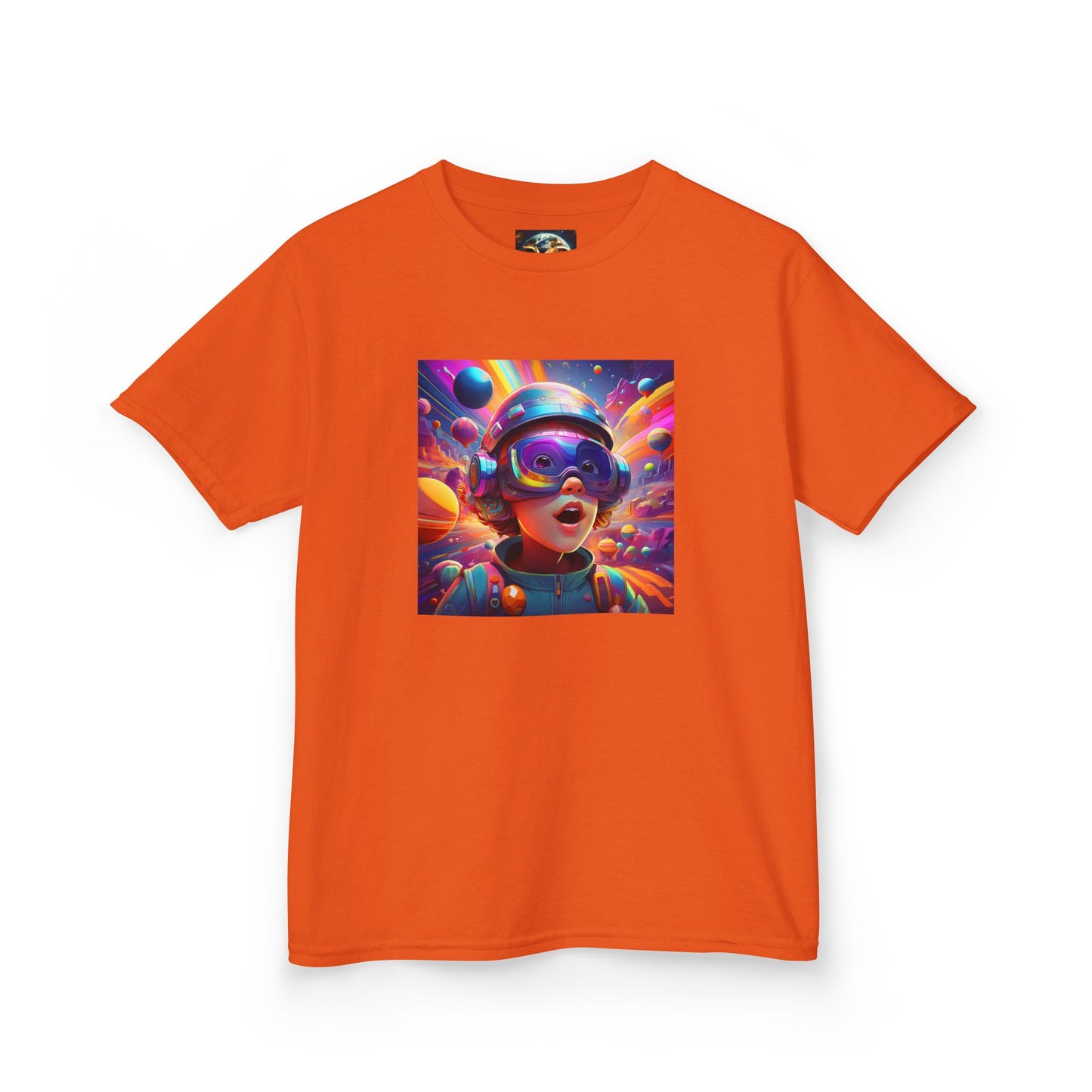 Kids Heavy Cotton Tee - Colorful Space Adventure Graphic Shirt
