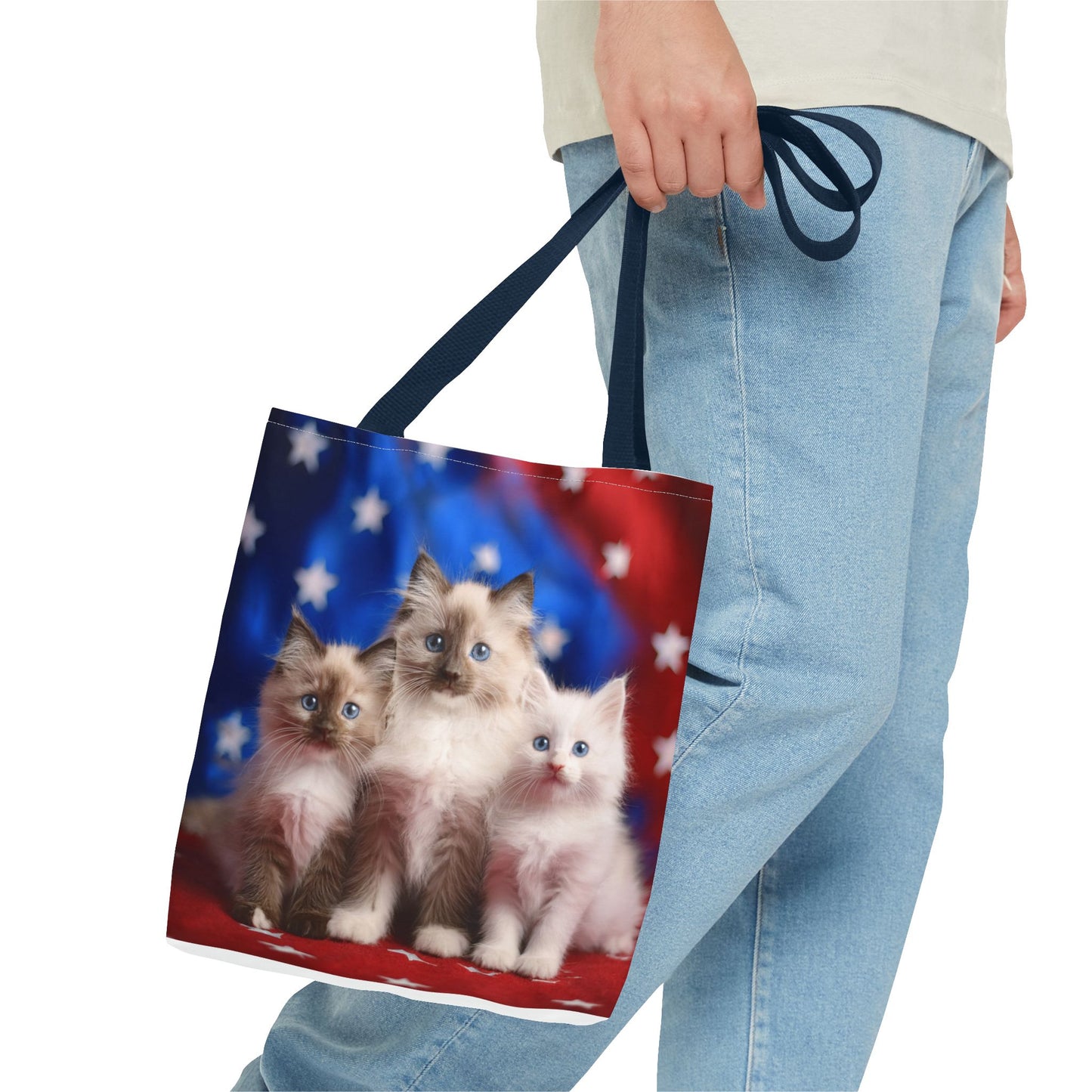 Patriotic Ragdoll Kittens Tote Bag