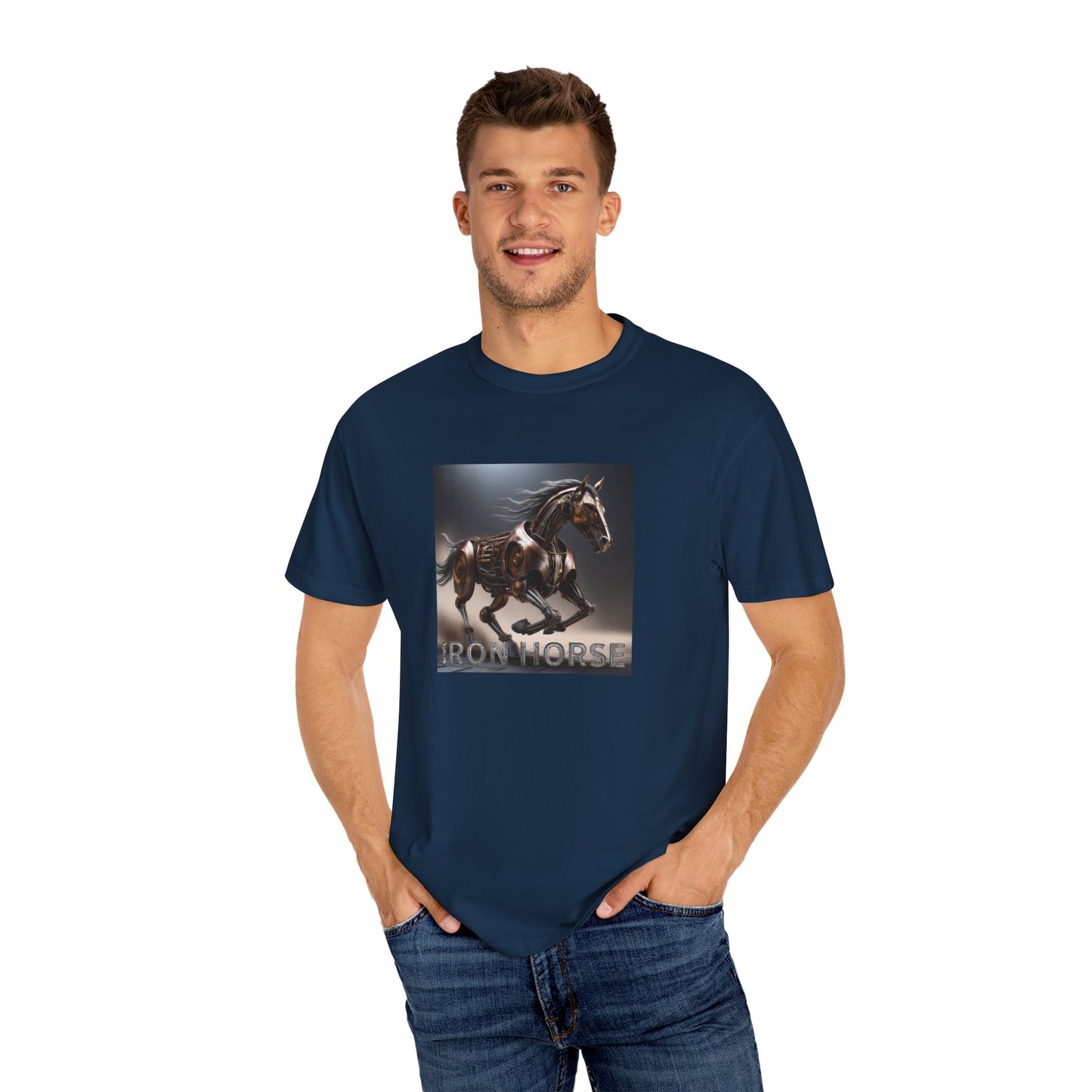 Iron Horse Unisex Garment-Dyed T-Shirt - Equestrian Vintage Style