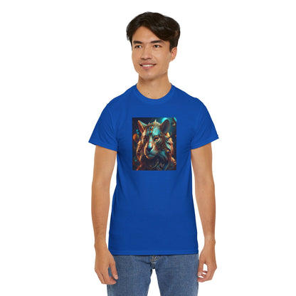 Unique Lion Art Unisex Heavy Cotton Tee - Statement Graphic T-Shirt for Animal Lovers
