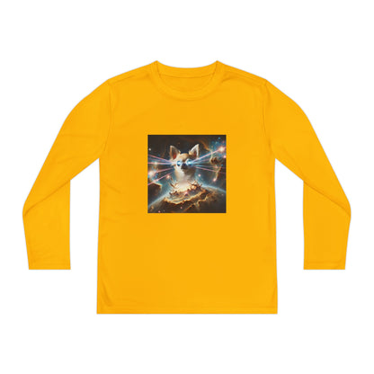 Kids Galaxy Control Long Sleeve Tee, Fierce Teacup Chihuahua Laser Eyes, Funny Shirt, Child's Top, Cute Animal Graphic Tee