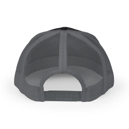 Red ORV Adventure-Themed Snapback Trucker Cap with Embroidered Design