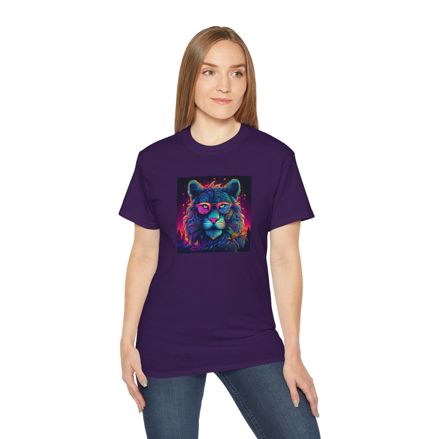 90's Style Colorful Lion Graphic Ultra Cotton Tee - Vibrant and Fun Wear
