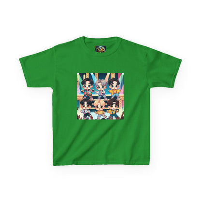 Kids T-Shirt, Cute Anime K-Pop Band on Stage Tee, Children's Graphic Shirt, Kawaii Music Group Top, Concert Apparel for Boys
