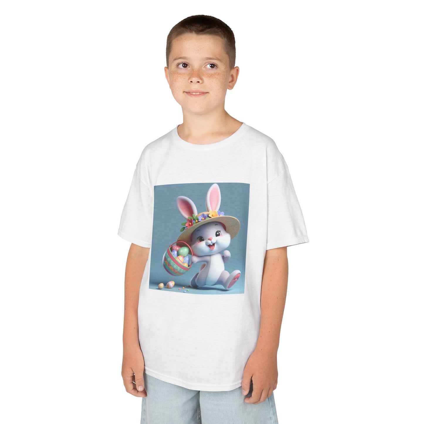 Cute Easter Bunny Kids Tee - Heavy Cotton™ T-Shirt for Spring Celebrations