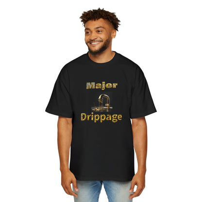 Oversized Tee - Major Drippage Gold Faucet Print Shirt for Men