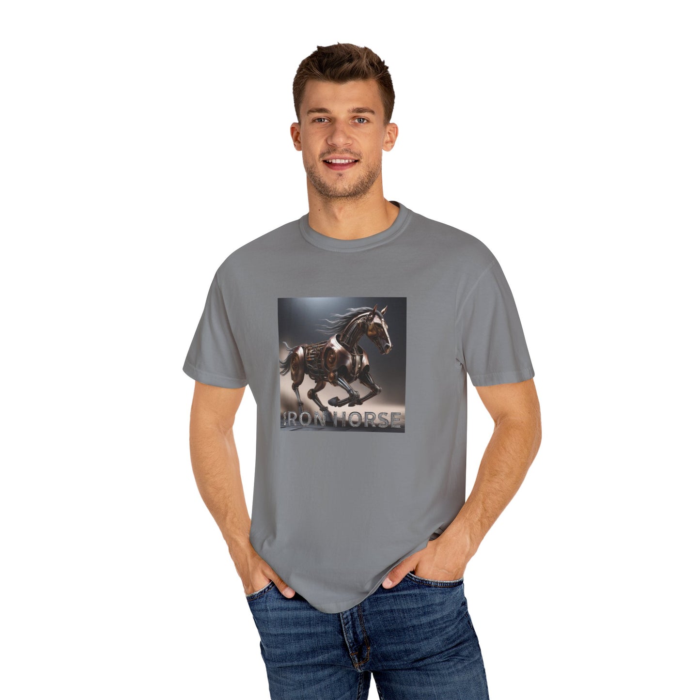 Iron Horse Unisex Garment-Dyed T-Shirt - Equestrian Vintage Style