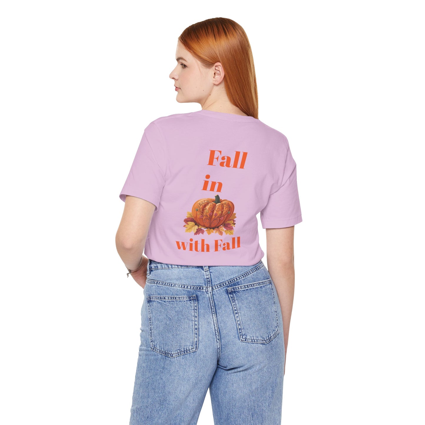 Fall In Love With Fall, Unisex Fall T-Shirt, Halloween Shirt, Cozy Fall Apparel, Seasonal Graphic Tee, Pumpkin Spice Tee