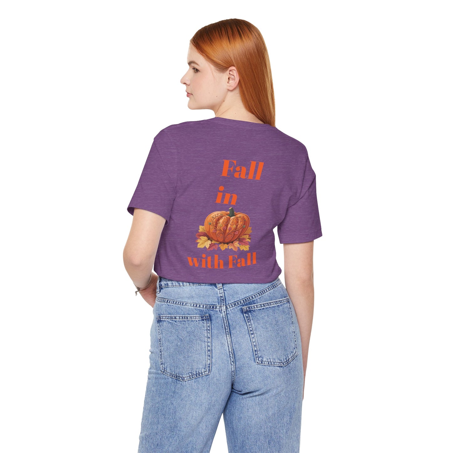 Fall In Love With Fall, Unisex Fall T-Shirt, Halloween Shirt, Cozy Fall Apparel, Seasonal Graphic Tee, Pumpkin Spice Tee
