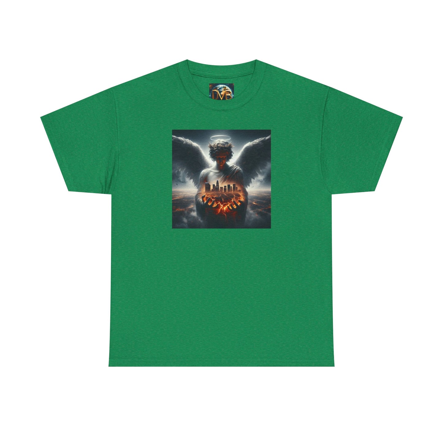 Angel Guardian Unisex Heavy Cotton Tee - Los Angeles Landscape Shirt, Holy Angel Protection, Urban Angel Tee, City Savior
